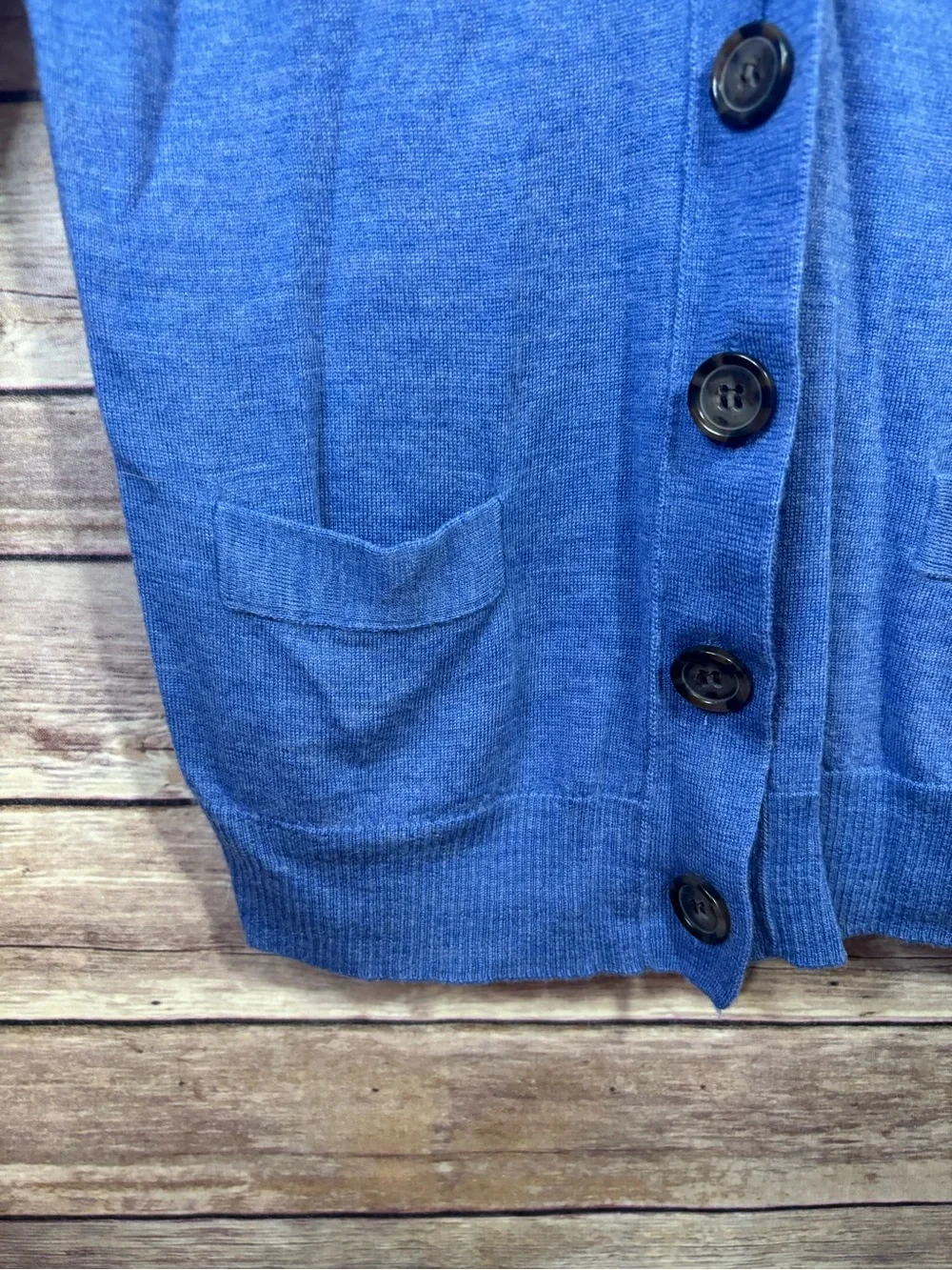 J. Crew Blue Merino Wool Cardigan Sweater Size Small